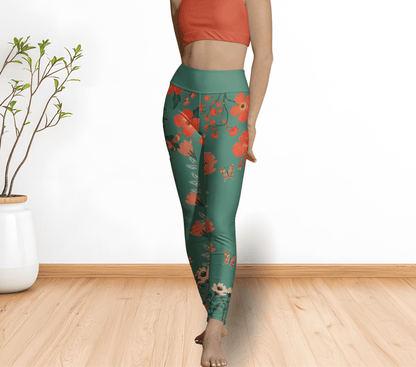 Nist Flower Leggings for Women Waist Stretch Fit Yoga Activewear