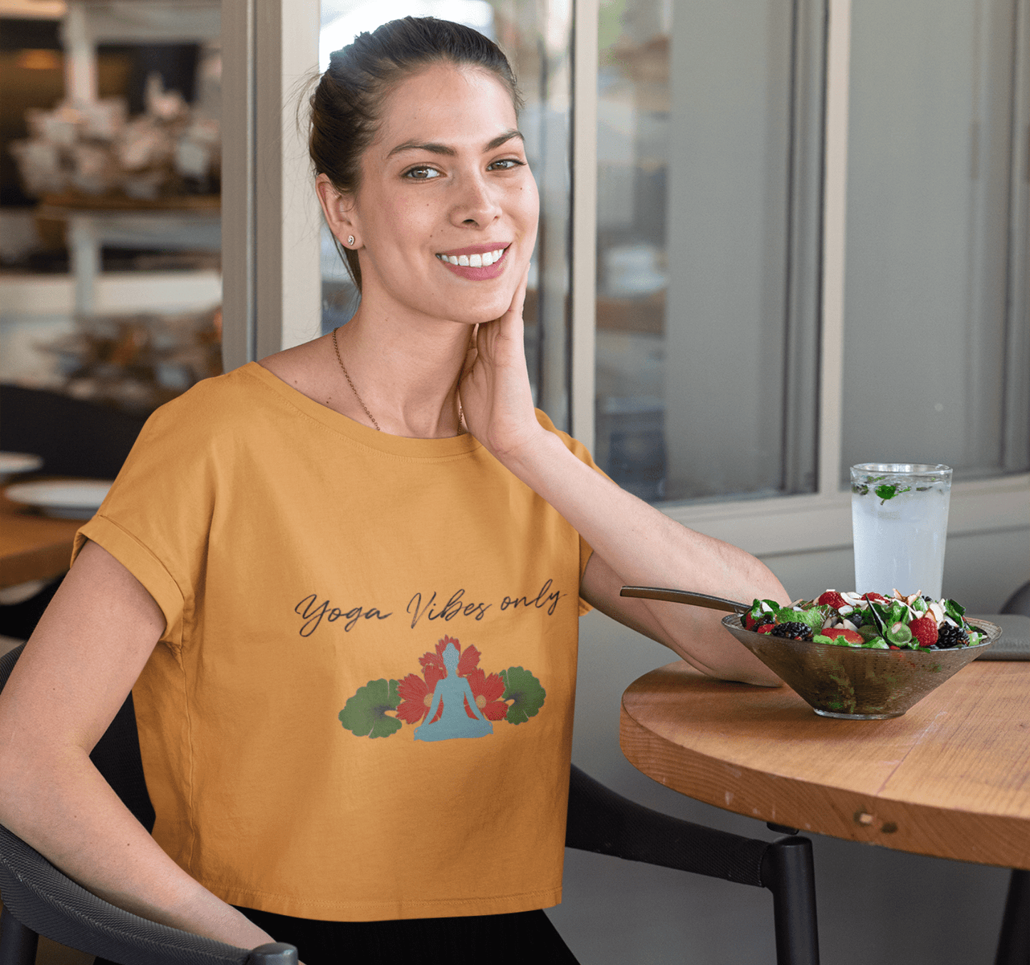 Indi Yoga Vibes Shirt Crop Top