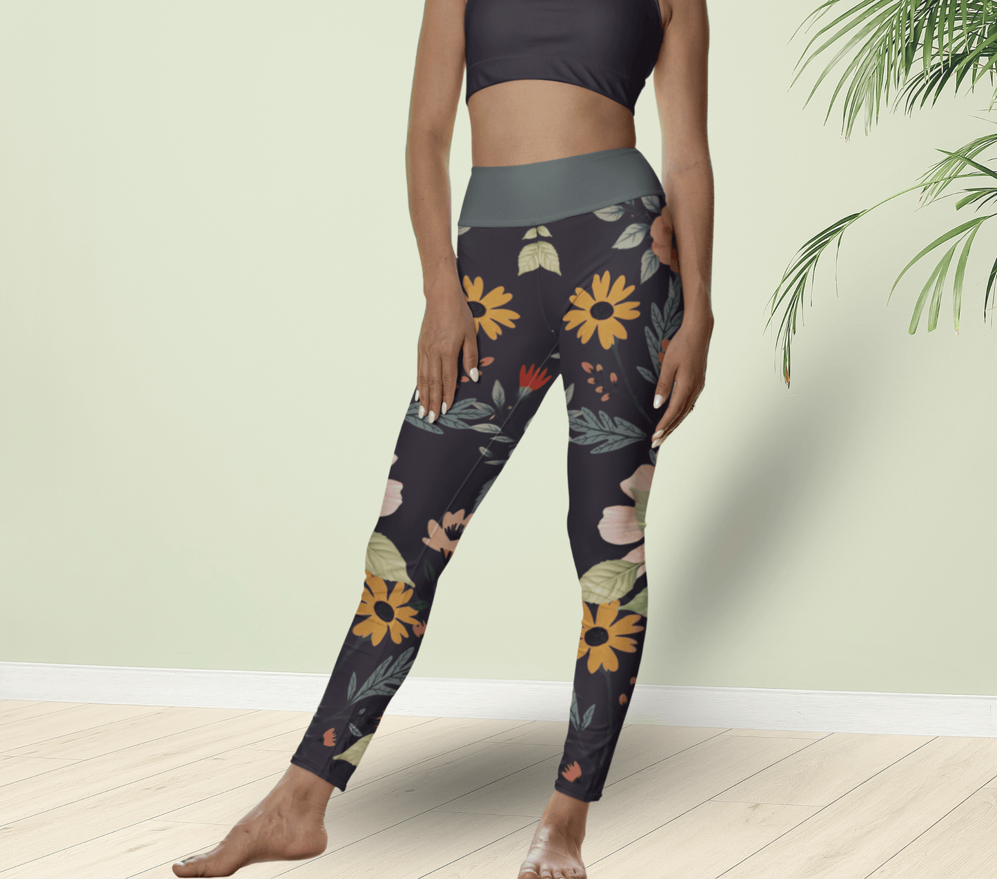 Rhodes Floral Yoga Pants Leggings for Woman