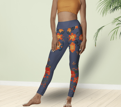 Opelia Floral Leggings for Women Waist Stretch Fit Yoga Activewear