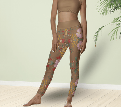 Lisari Floral Leggings for Women Waist Stretch Fit Yoga Activewear