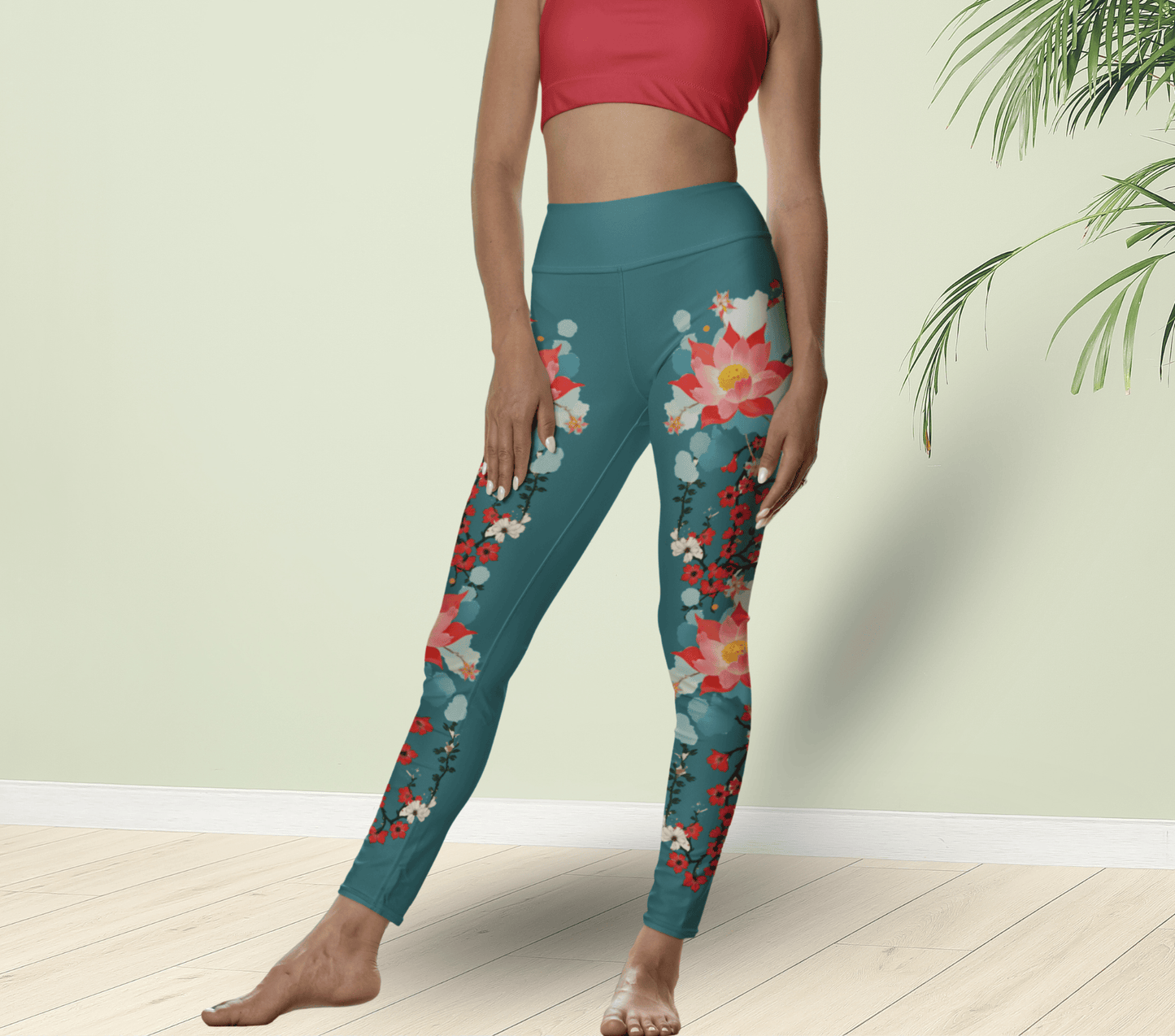 Divina Floral Yoga Pants Leggings for Woman