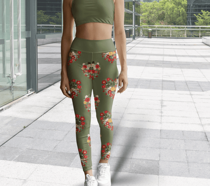 Blu HeartBloom Yoga Pants Leggings for Women