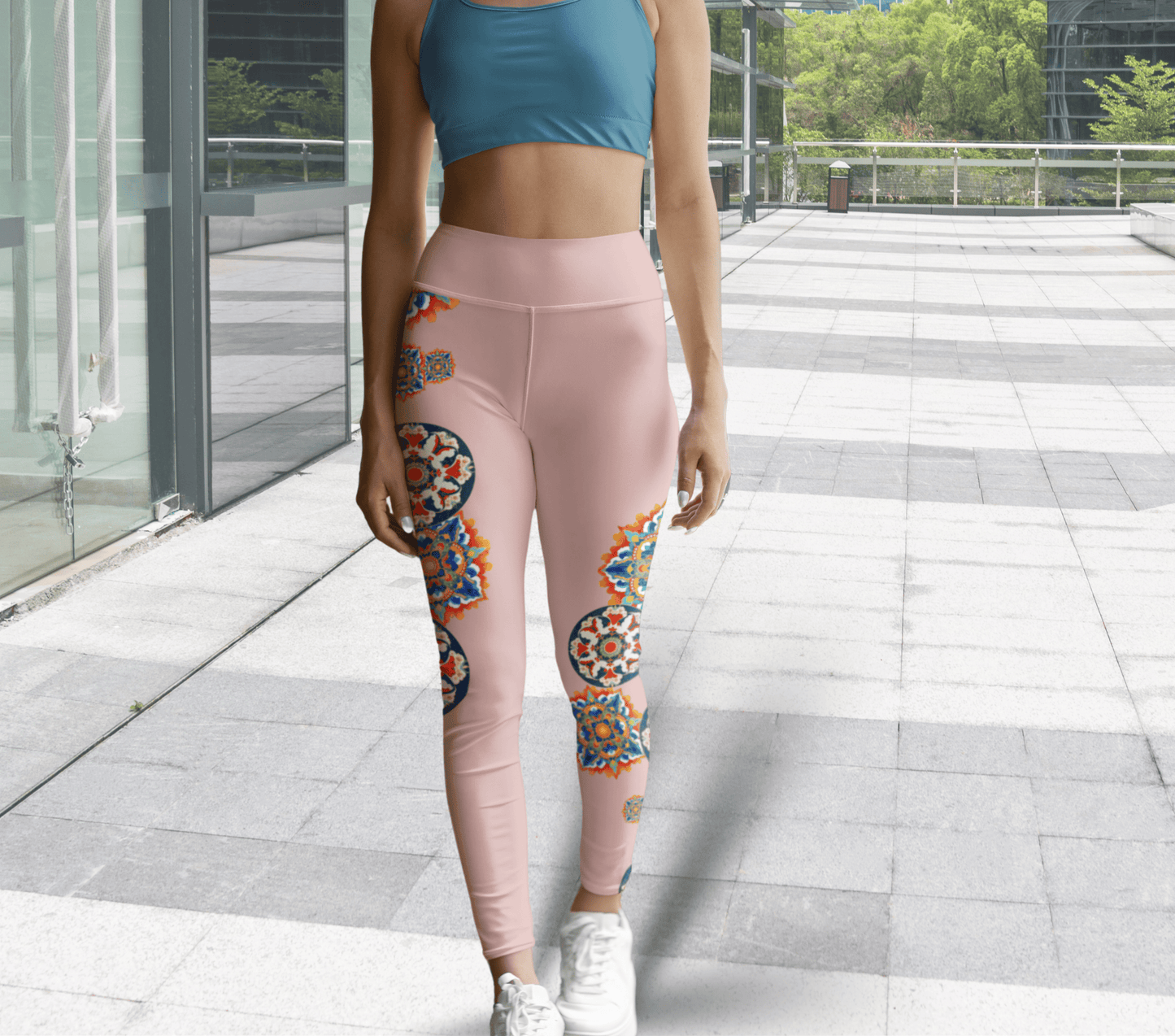 Ritsy Floral Mandala Yoga Pants Leggings for Woman