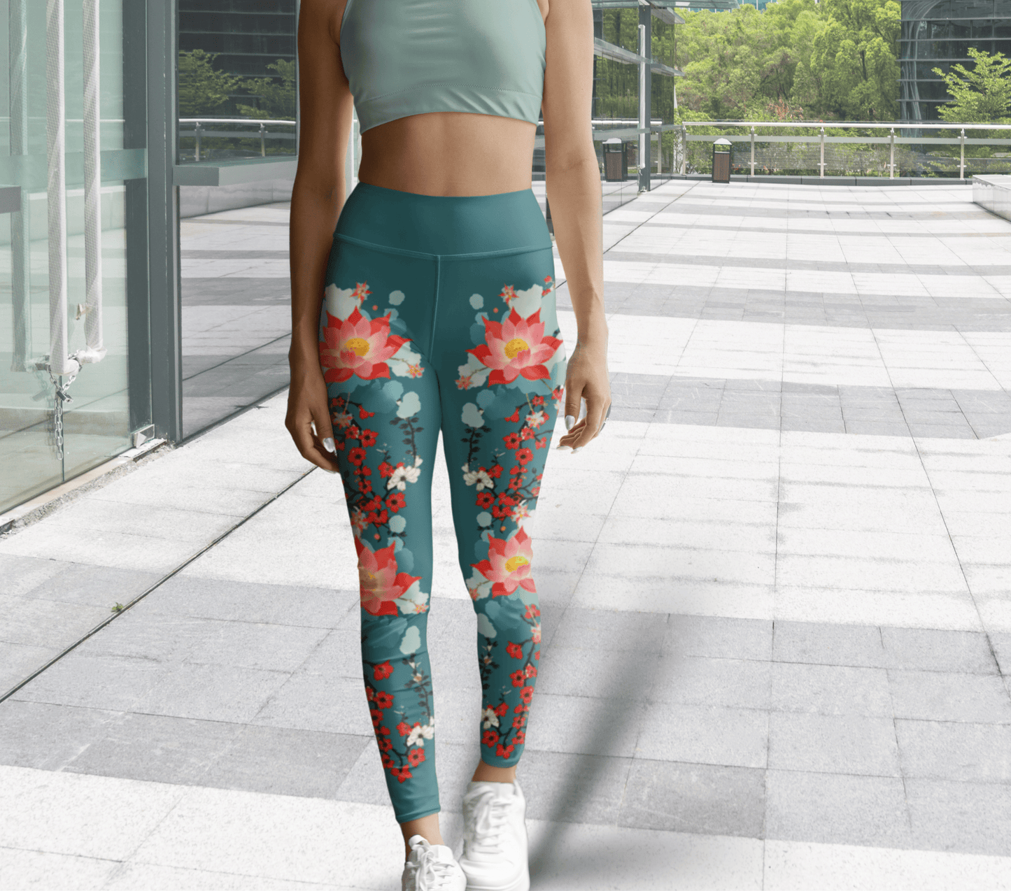 Divina Floral Yoga Pants Leggings for Woman