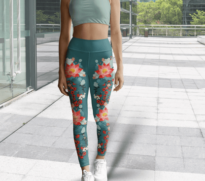 Divina Floral Yoga Pants Leggings for Woman