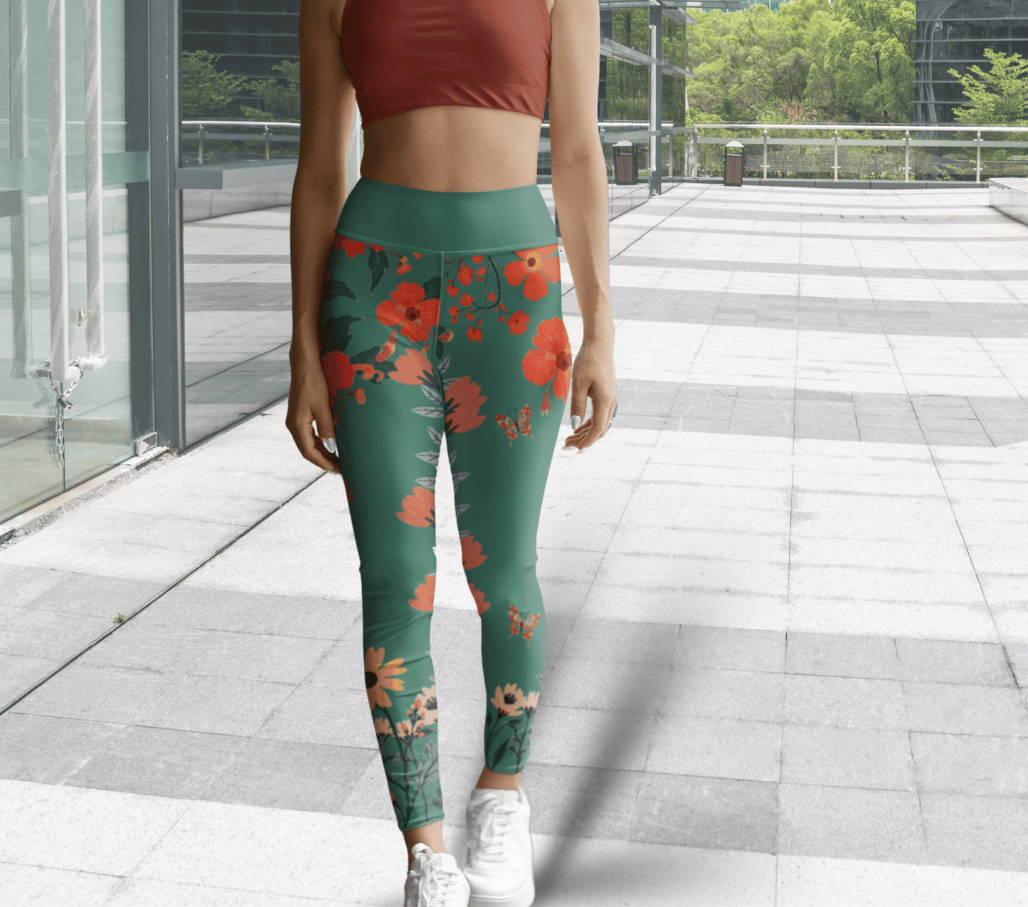 Nist Flower Leggings for Women Waist Stretch Fit Yoga Activewear