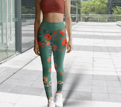 Nist Flower Leggings for Women Waist Stretch Fit Yoga Activewear