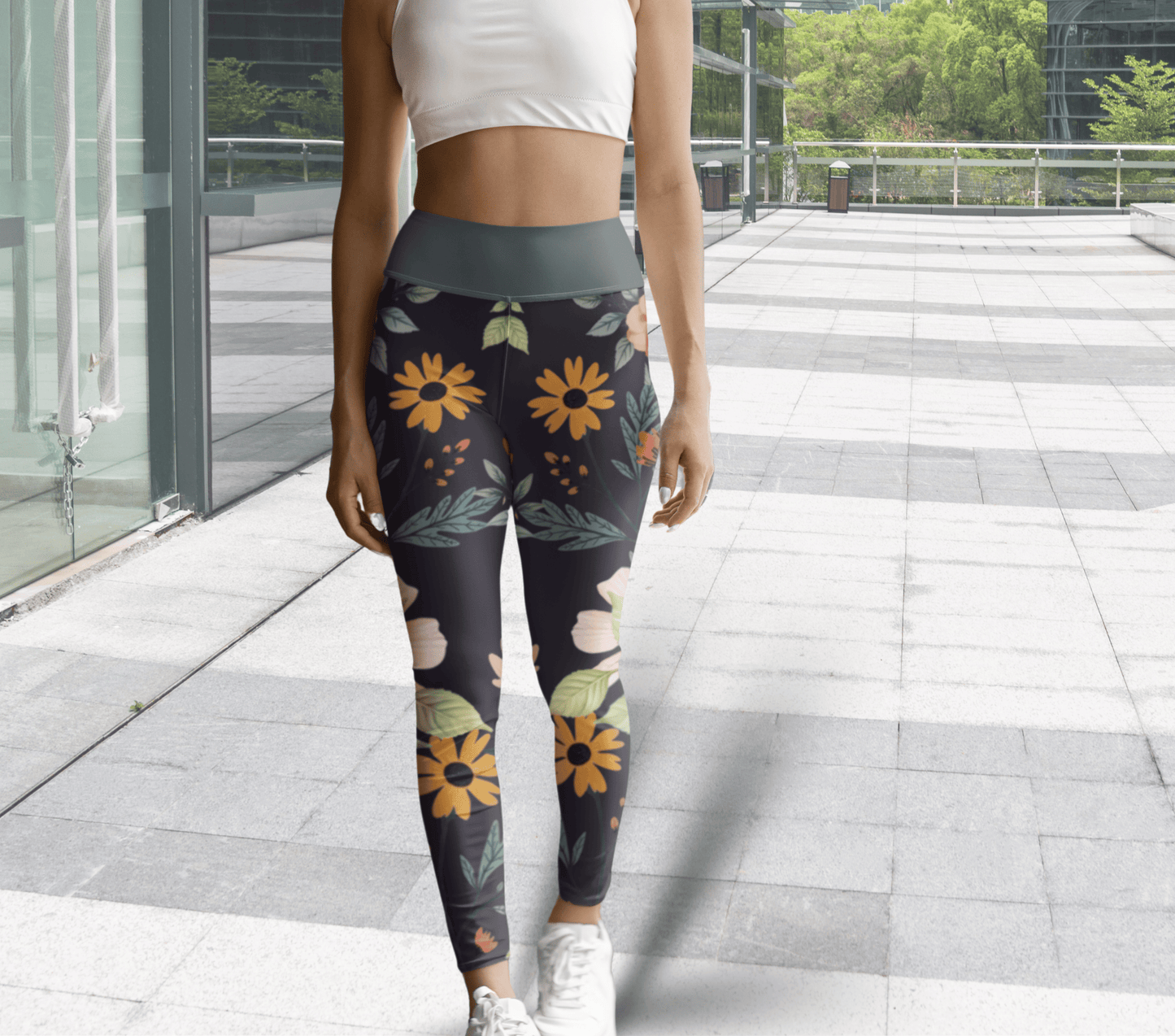 Rhodes Floral Yoga Pants Leggings for Woman