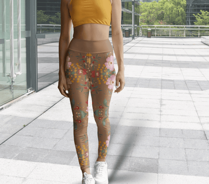 Lisari Floral Leggings for Women Waist Stretch Fit Yoga Activewear