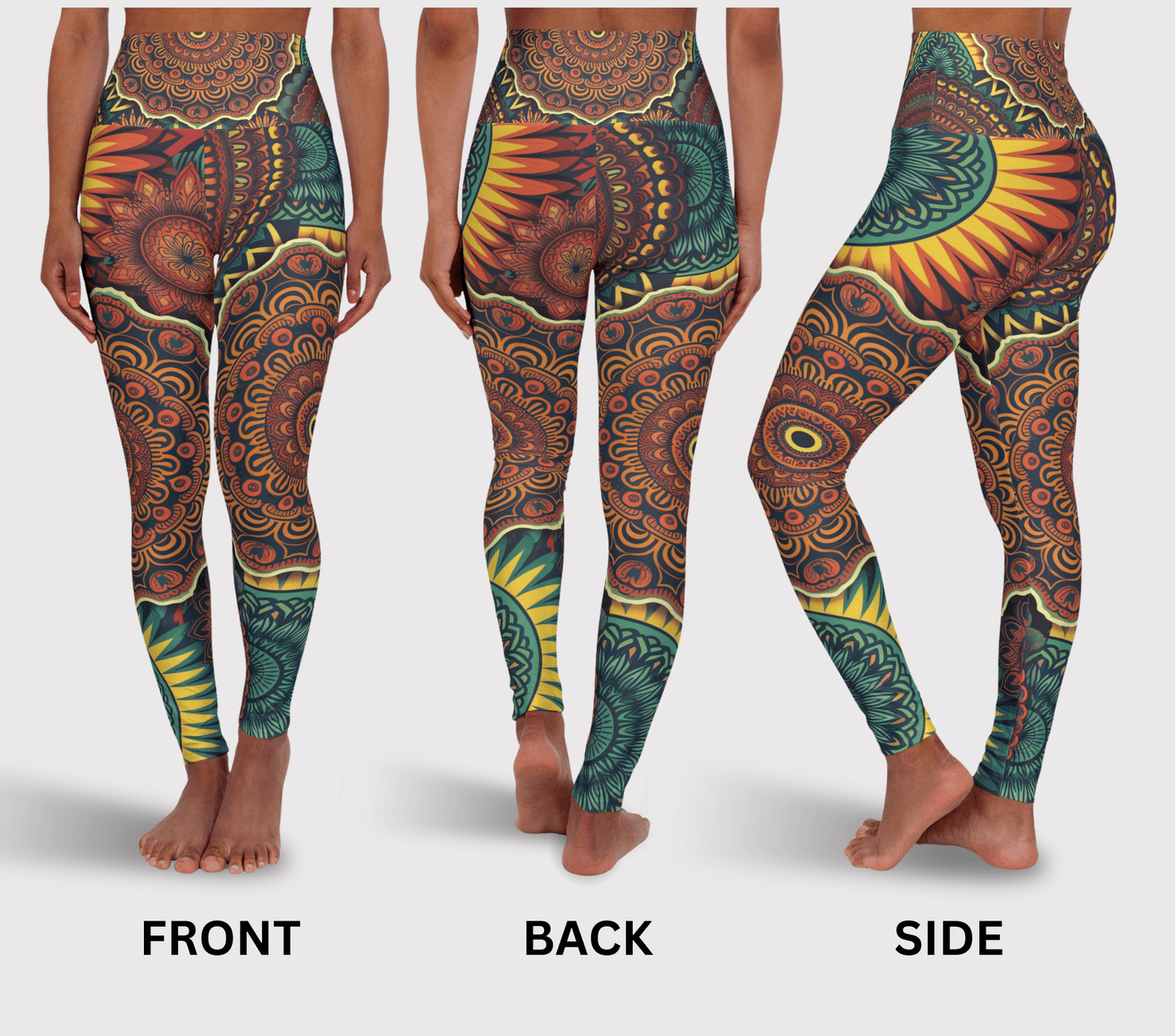 Vibrant Mandala Yoga Pants Leggings