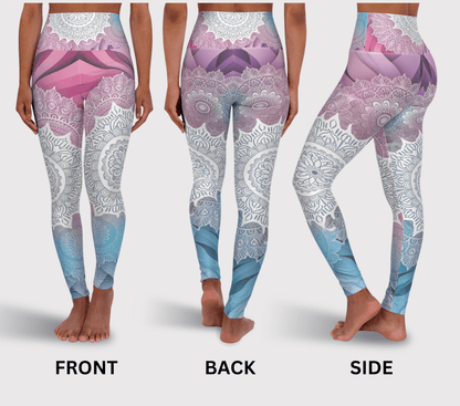 White Mandala Gradient Yoga Pants Leggings