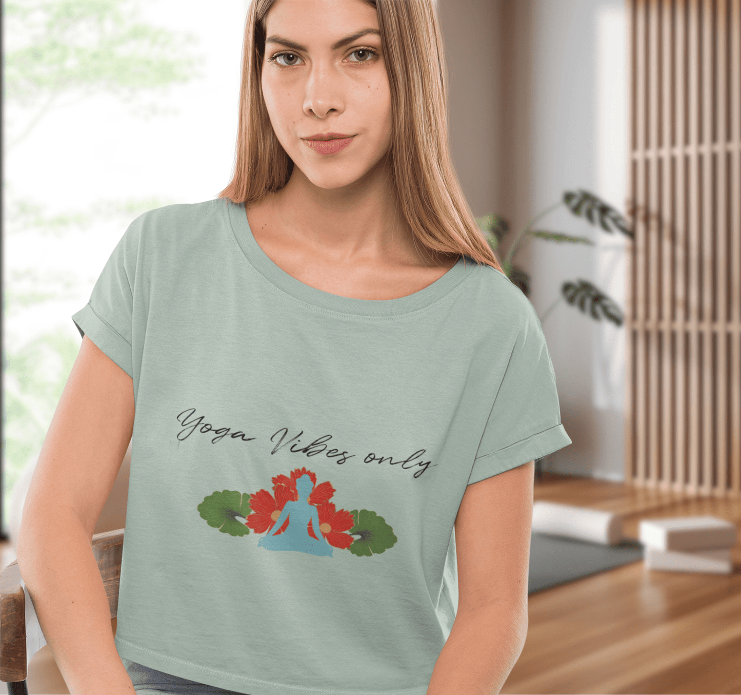 Indi Yoga Vibes Shirt Crop Top