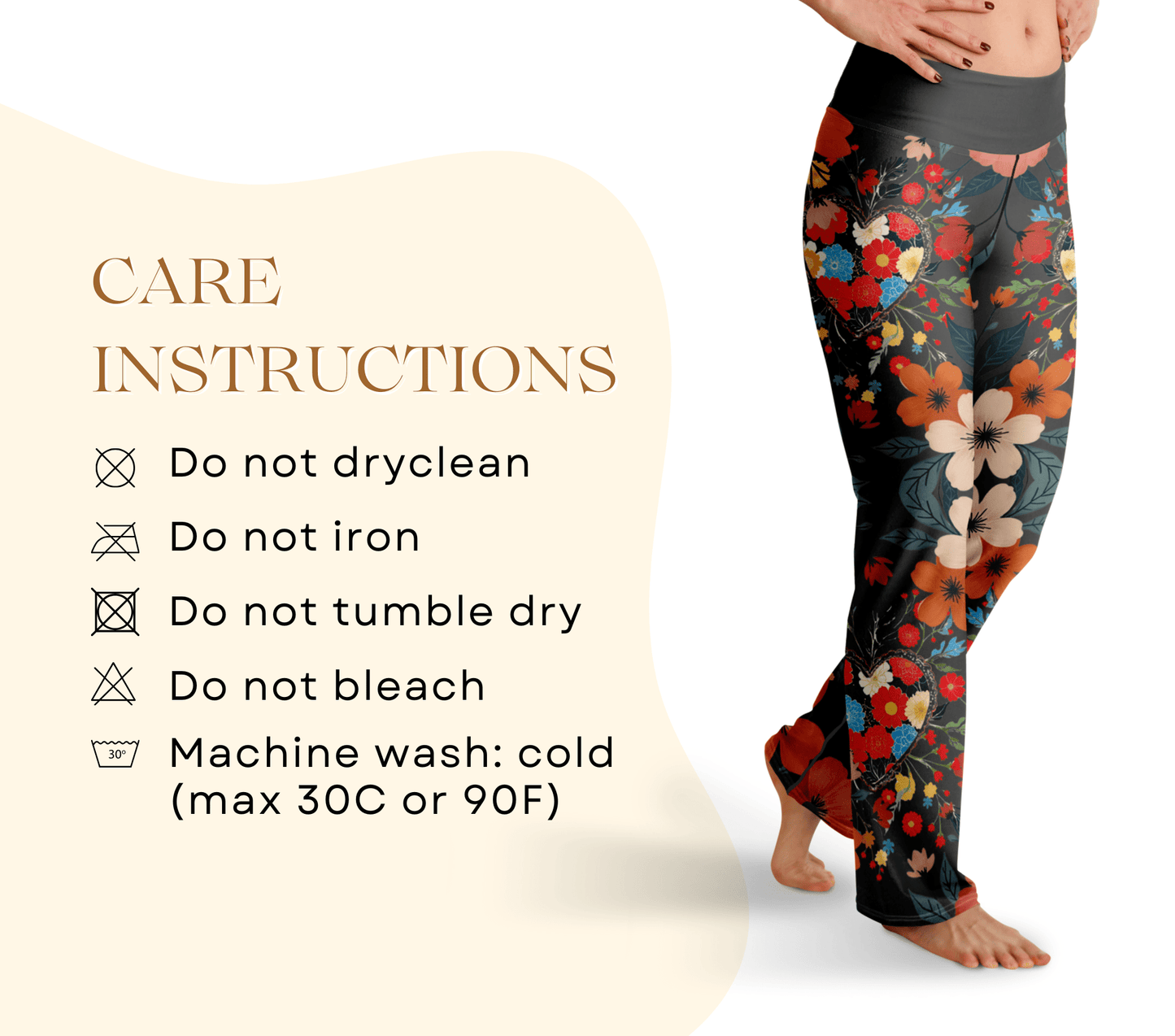 Aster Floral Flare Yoga Pants Leggings for Women
