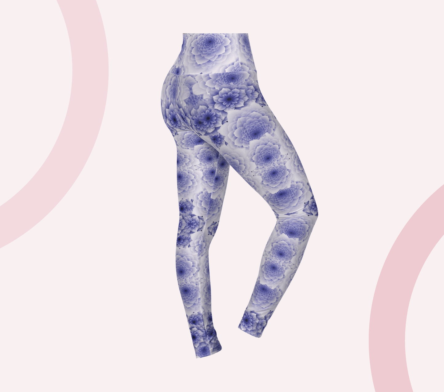 Rain Lavender Floral Yoga Pants Leggings for Women