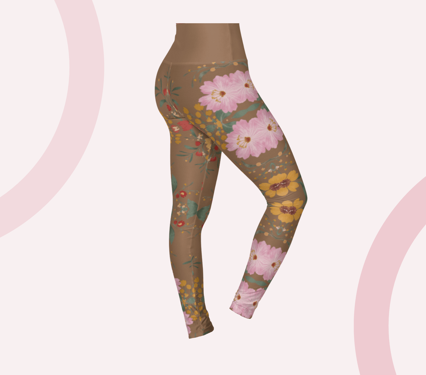 Lisari Floral Leggings for Women Waist Stretch Fit Yoga Activewear