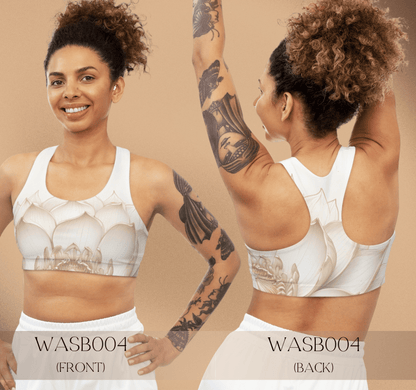 Cream Lotus Serenity Seamless Sports Bra