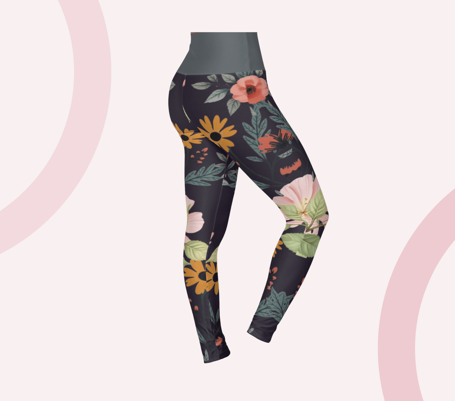 Rhodes Floral Yoga Pants Leggings for Woman