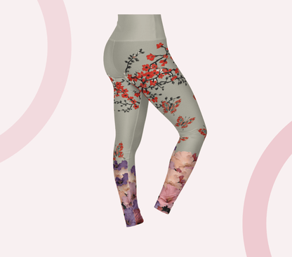 Oceana Butterfly Blossom Leggings Floral Yoga Pants WellAura Activewear