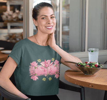 Aura Blossom Lotus Yoga Shirt Crop Top ﻿