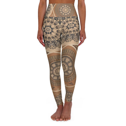 Cream Mandala Yoga Pants Leggings