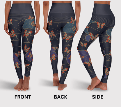 Brit Aelira Butterfly Leggings for Women Waist Stretch Fit Yoga Activewear