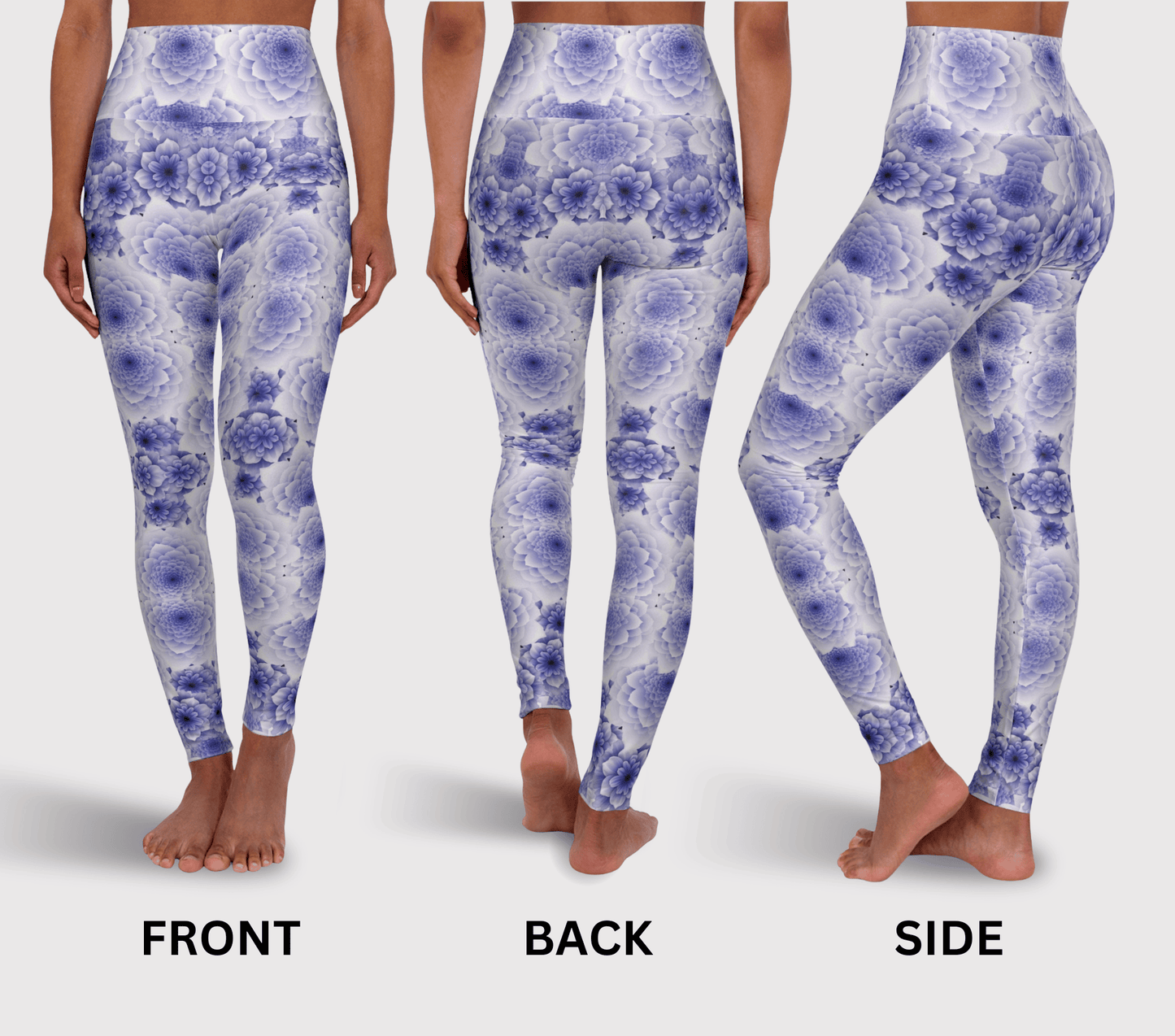 Rain Lavender Floral Yoga Pants Leggings for Women