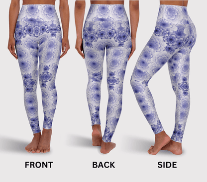 Rain Lavender Floral Yoga Pants Leggings for Women
