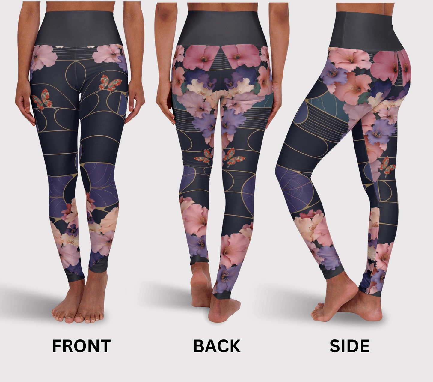 Jun Floral Yoga Pants Leggings for Women