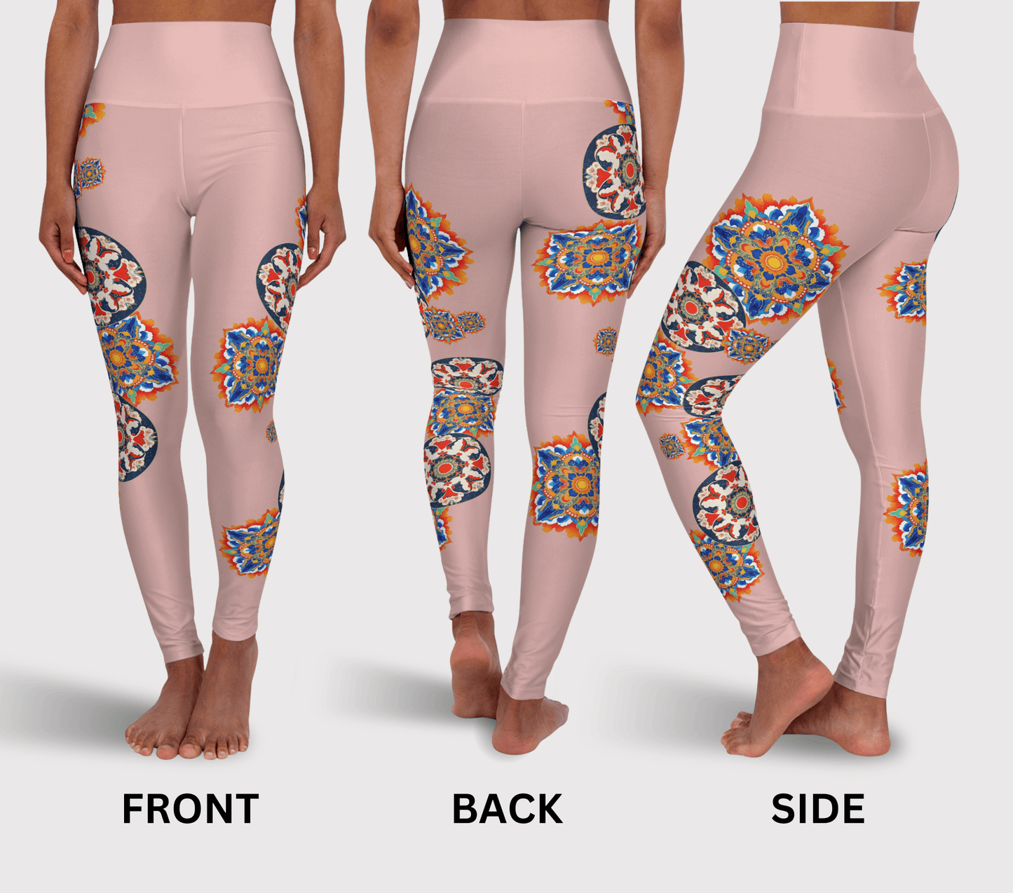Ritsy Floral Mandala Yoga Pants Leggings for Woman