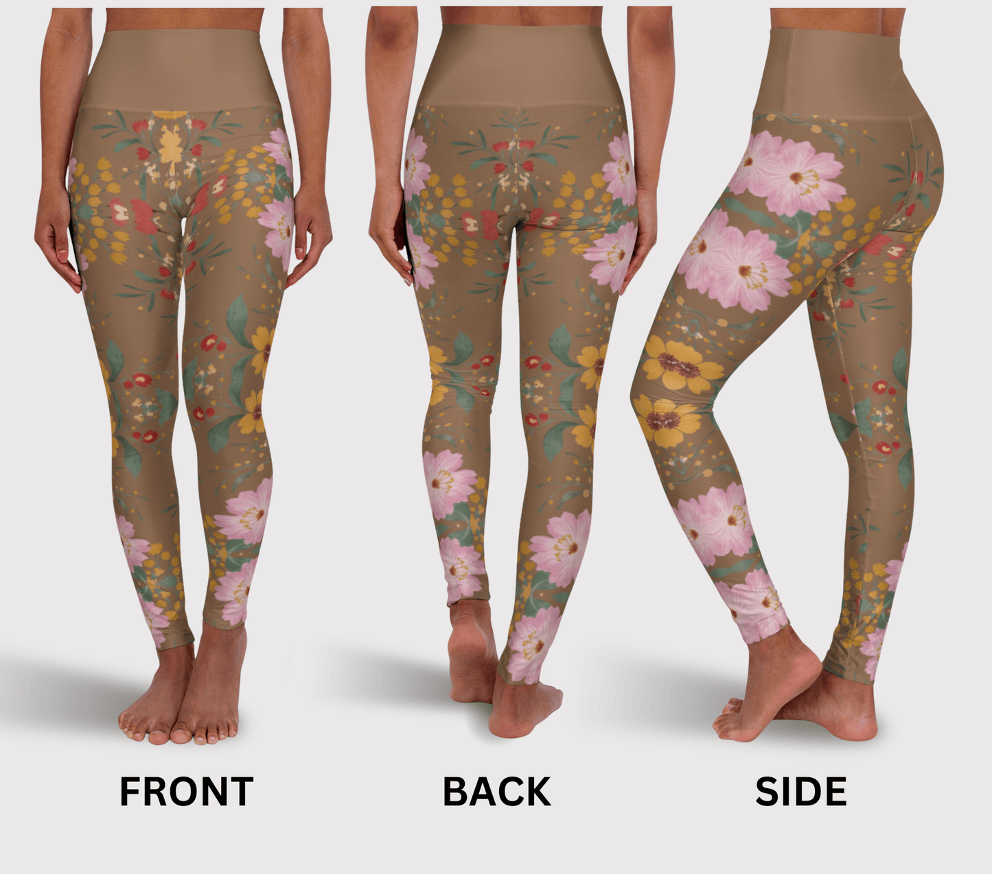 Lisari Floral Leggings for Women Waist Stretch Fit Yoga Activewear