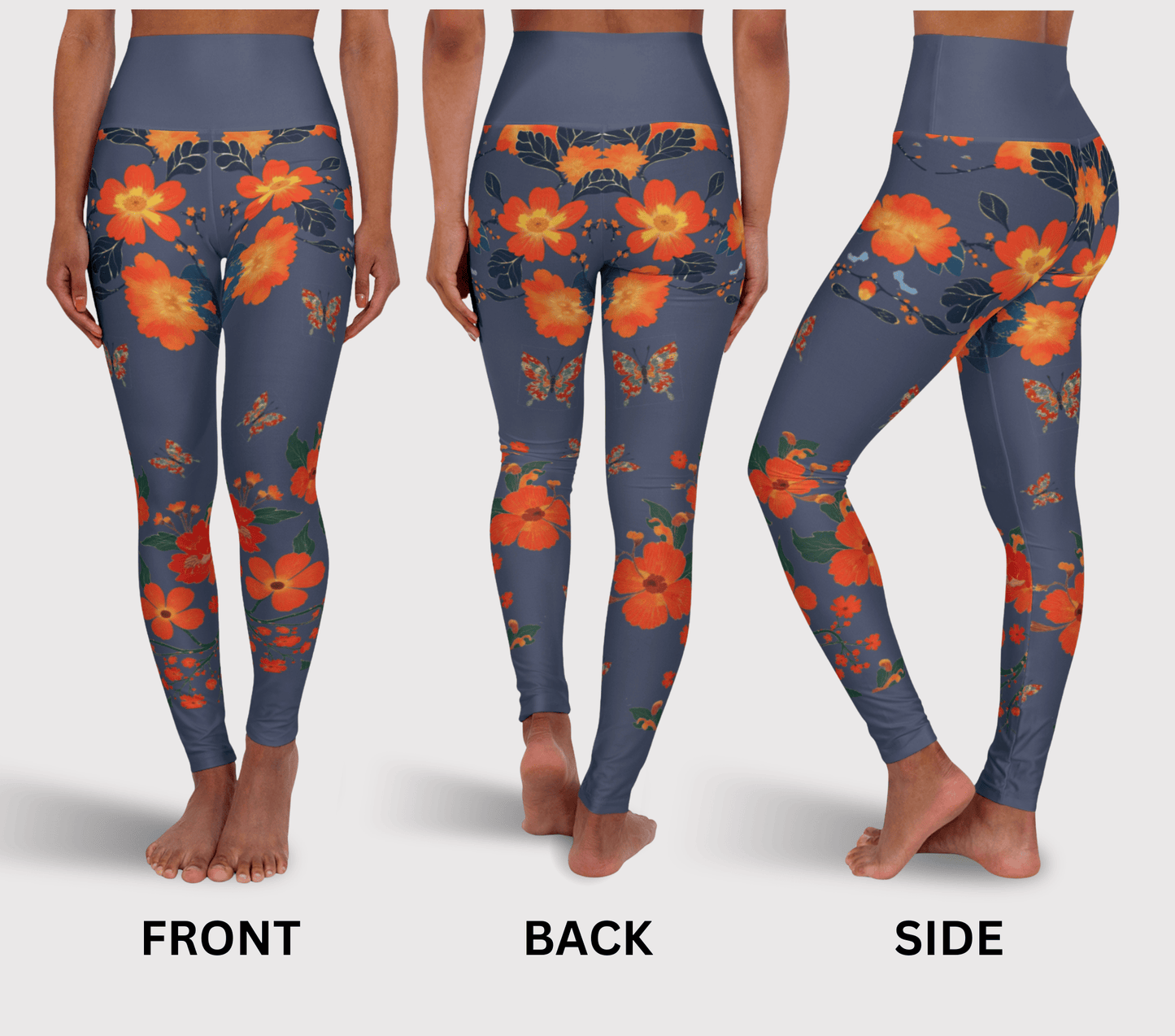Opelia Floral Leggings for Women Waist Stretch Fit Yoga Activewear