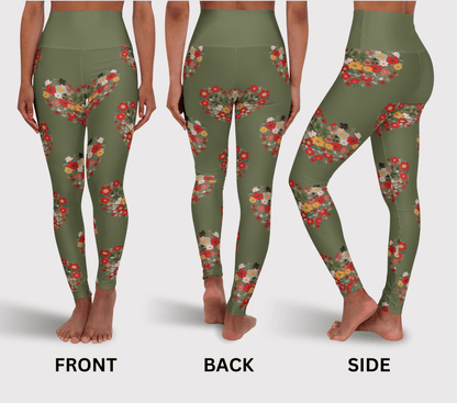 Blu HeartBloom Yoga Pants Leggings for Women