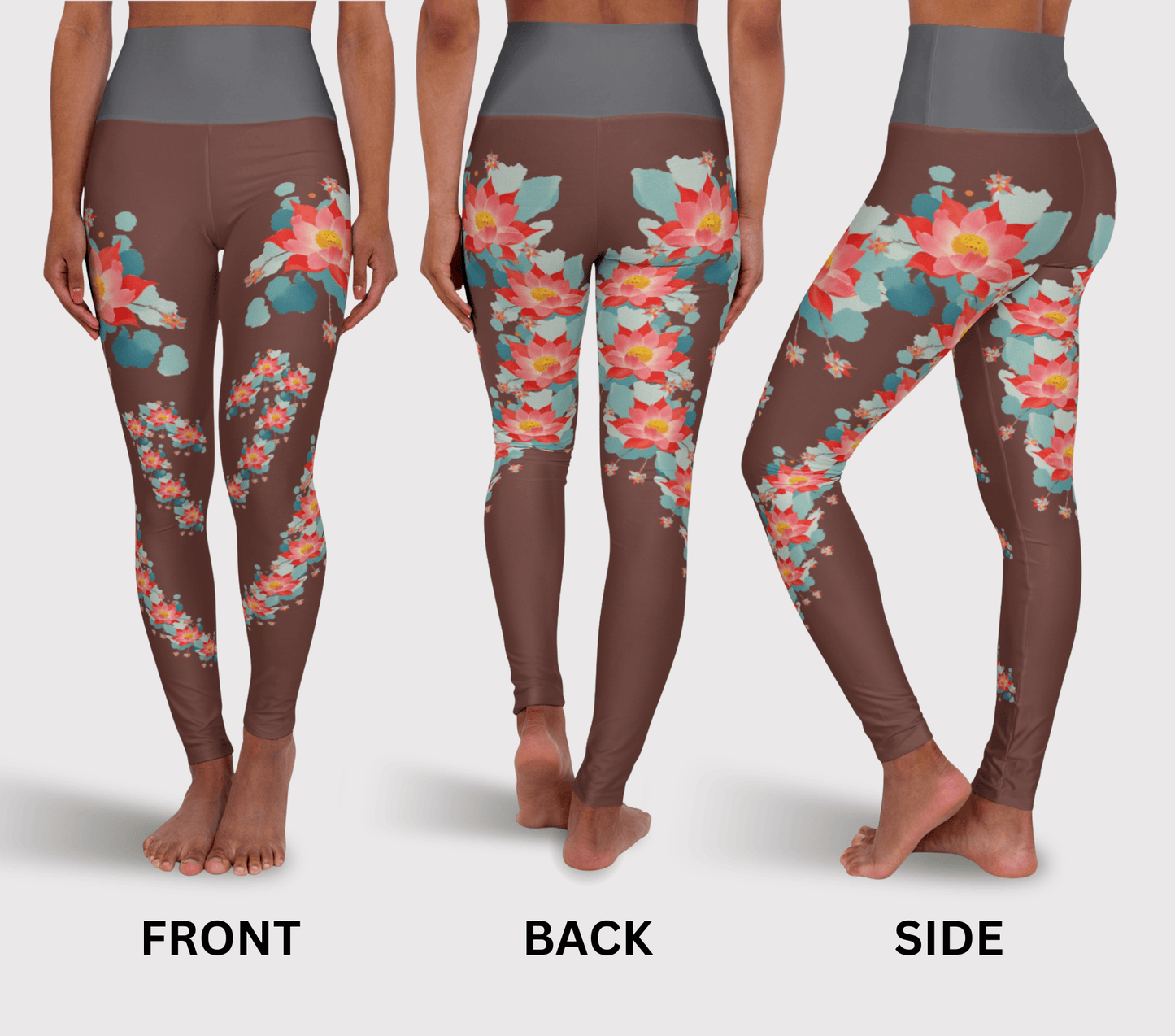 Rosette Floral Yoga Pants Leggings for Women