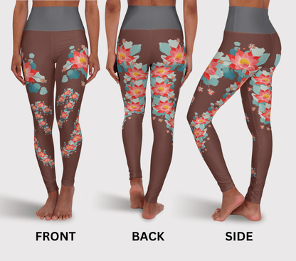 Rosette Floral Yoga Pants Leggings for Women
