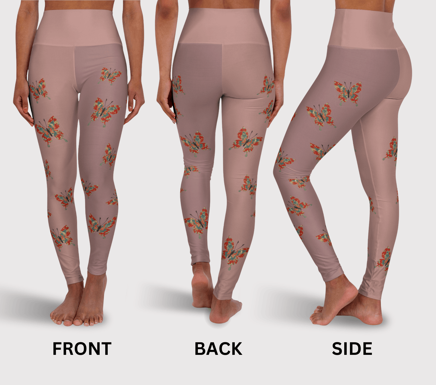 Kristlin Butterfly Leggings for Women Waist Stretch Fit Yoga Activewear