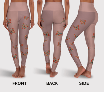 Kristlin Butterfly Leggings for Women Waist Stretch Fit Yoga Activewear