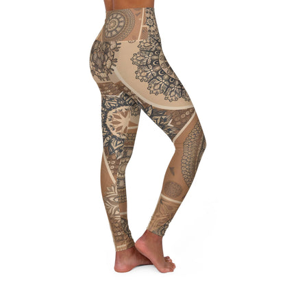 Cream Mandala Yoga Pants Leggings