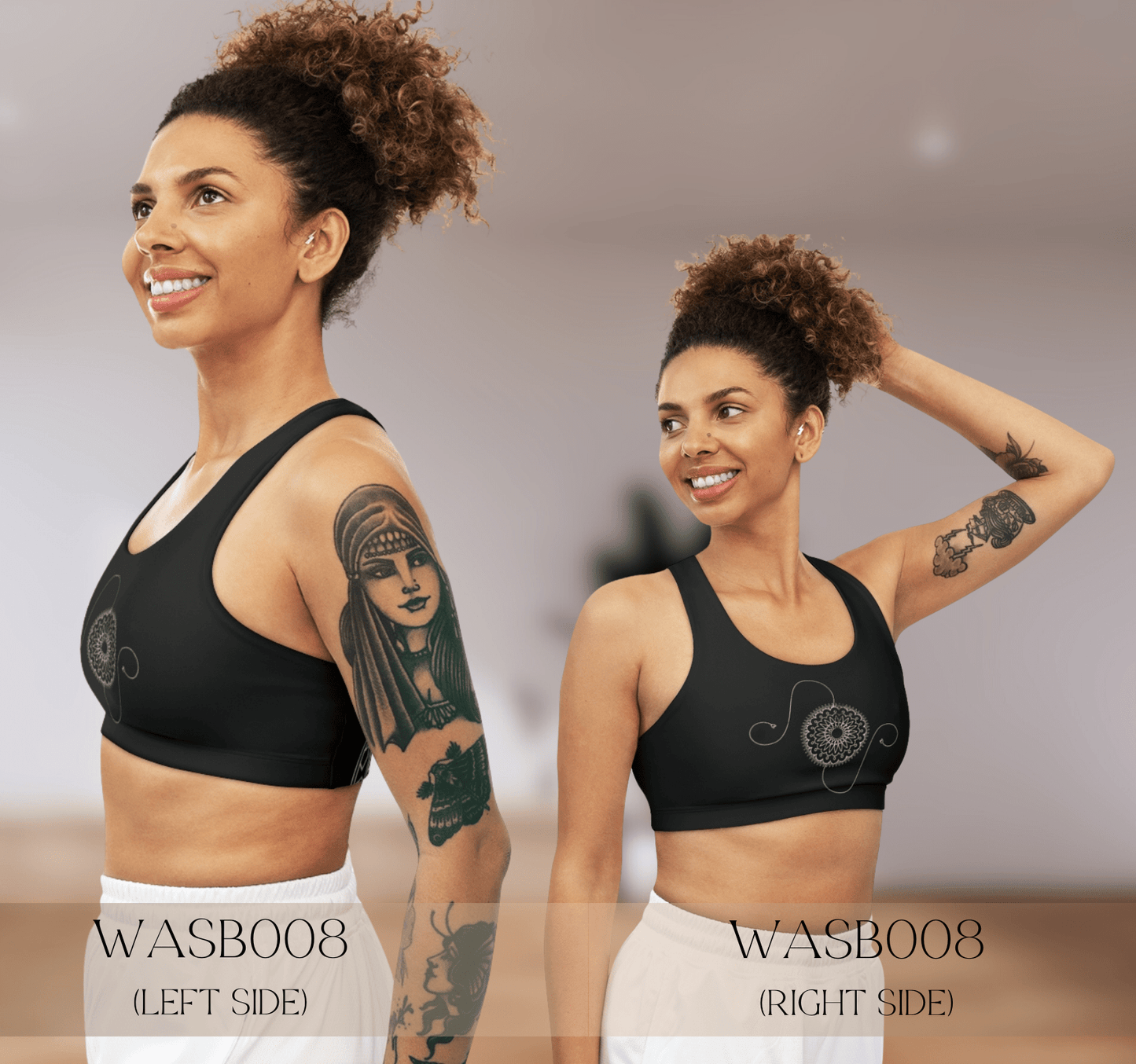 Black Minimalist Mandala Sports Bra