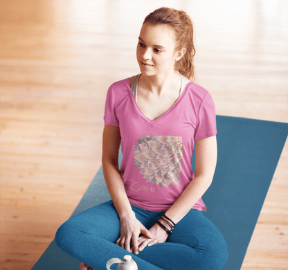 Flashy V-neck T-shirt Yoga Wellness for Women