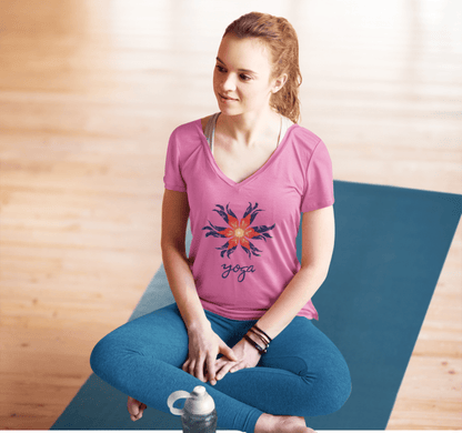 Corsi V-neck T-shirt Yoga Wellness for Women