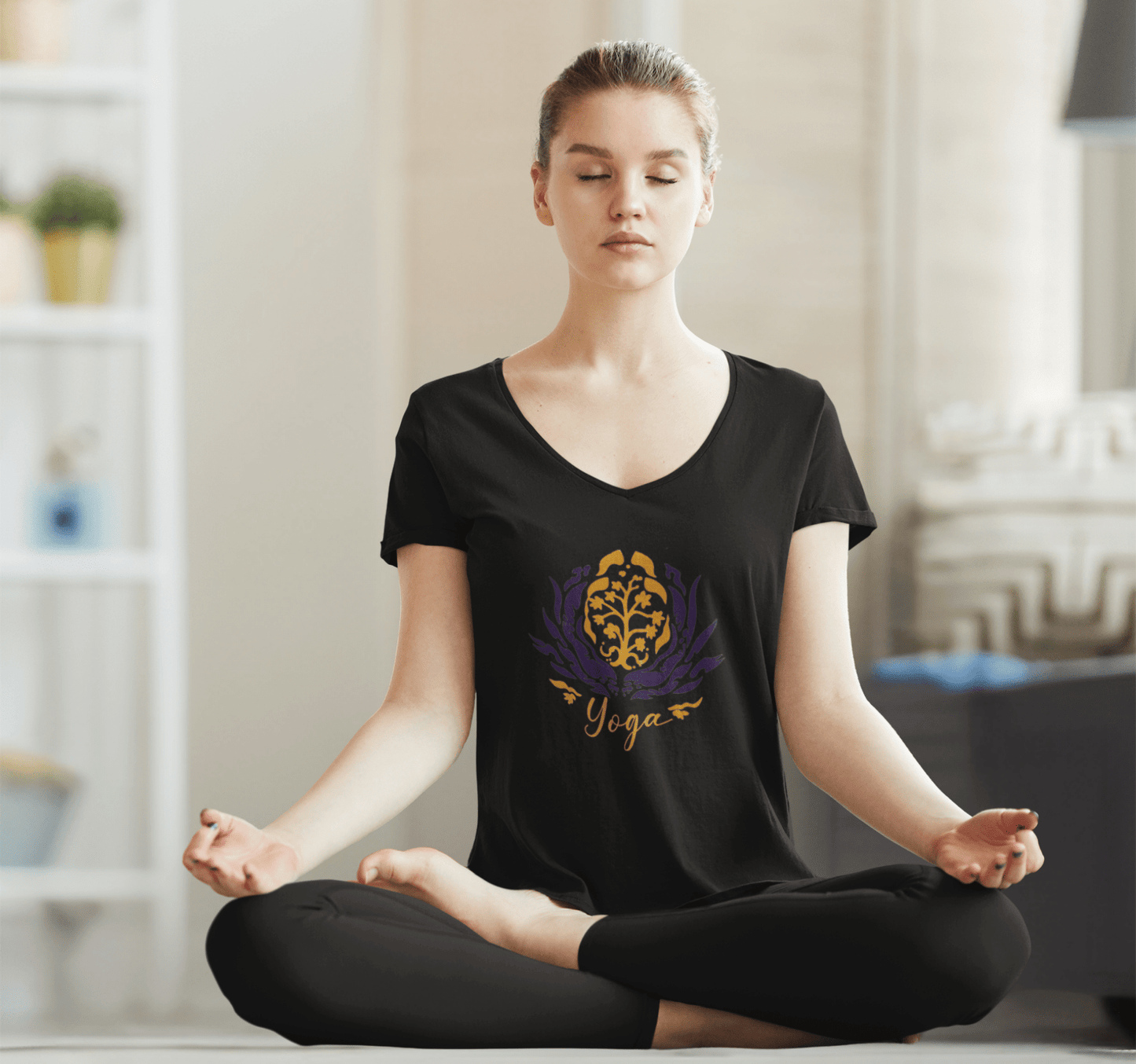 Lona V-neck T-shirt Yoga Wellness for Women
