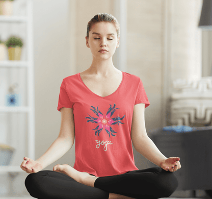 Corsi V-neck T-shirt Yoga Wellness for Women