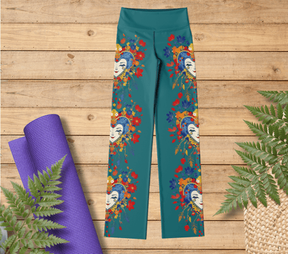 Einar Face Mandala Flare Yoga Pants Leggings for Women