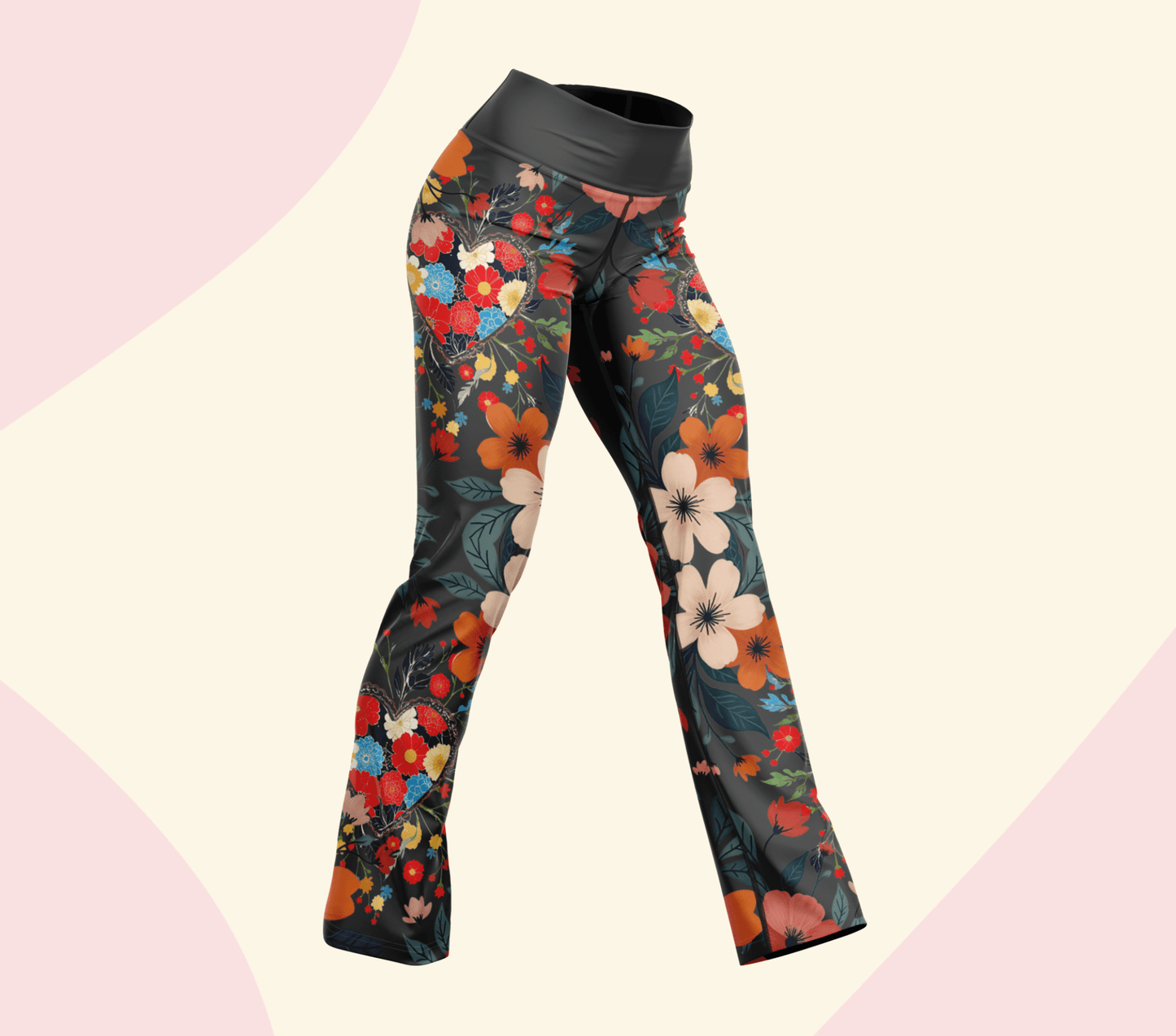 Aster Floral Flare Yoga Pants Leggings for Women