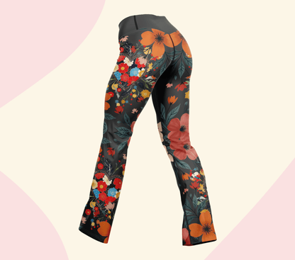 Aster Floral Flare Yoga Pants Leggings for Women
