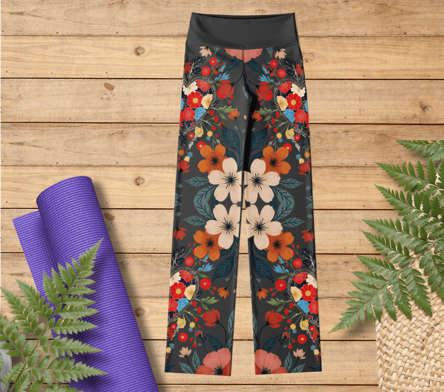 Aster Floral Flare Yoga Pants Leggings for Women