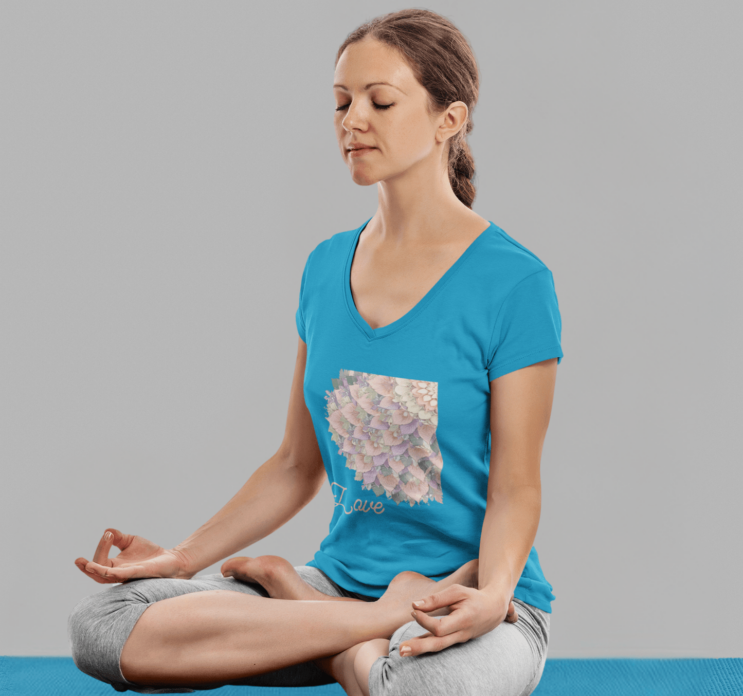 Flashy V-neck T-shirt Yoga Wellness for Women