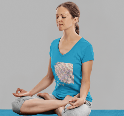Flashy V-neck T-shirt Yoga Wellness for Women