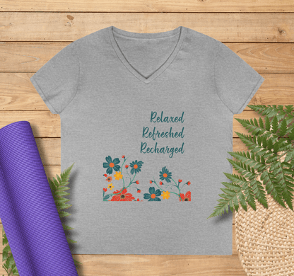 Daisy V-neck T-shirt Yoga Wellness for Women